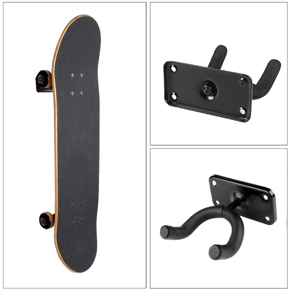 4Pack Duurzame wandbevestiging Skateboard Dek Display Wandbevestiging Horizontaal Hanger Rack Stabiel stevig longboard opbergdisplay rack