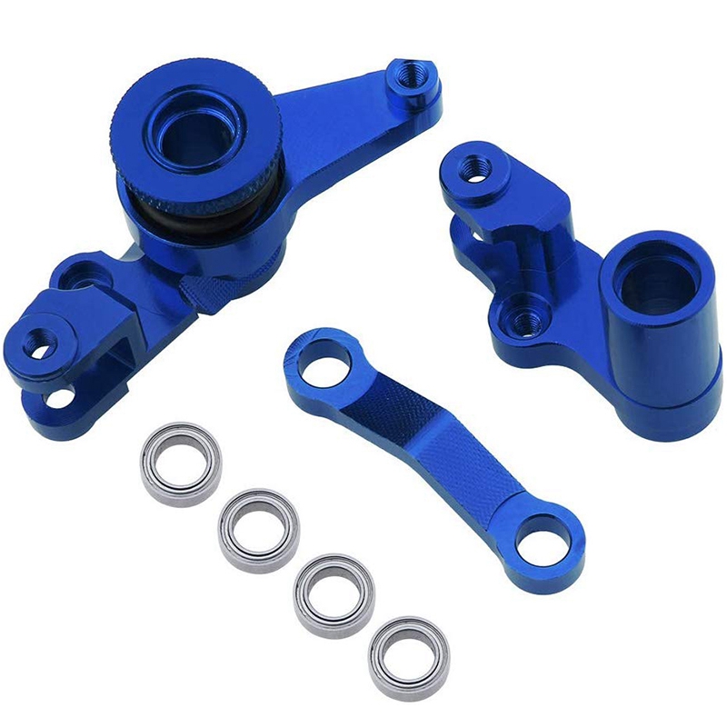 Aluminiumlenker Bellcranks und Servo-Sparer mit Lagern für Traxxas 1/10 Slash 4x4 Hop-up-Upgrade Teile Navy Blue