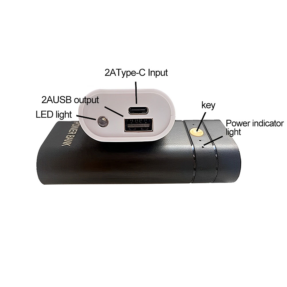 DIY Power Bank Box ровная головка зарядное зарядное устройство Внешнее чехол USB -выходные порты пластиковая коробка питания банк питания