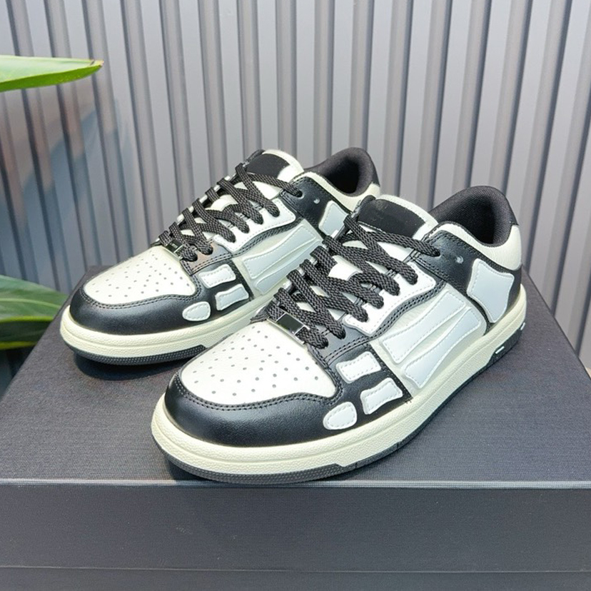 Dhgate Bone Skel-top Low Sports Casual Shoes para homens Mulheres Lace-up Leather Fashion Designer de tênis triplo preto branco ao ar livre Formme Luxury Bone Board Trainers