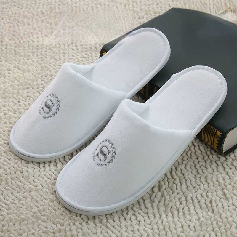 Slipper White Terry Fleeme Мужчины, дети, дети Дешевые одноразовые тапочки, хлопковые слайды, домашние туристические спа -салоны, гостеприимство 240408