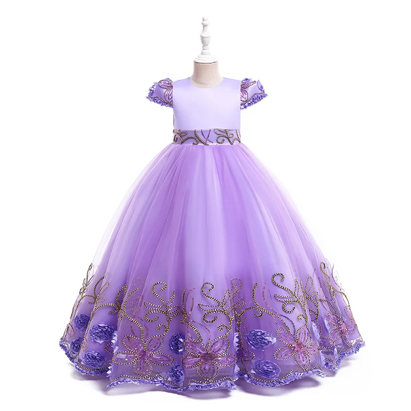 Flower Girl Long Dress Girl Piano Performance Dress Gorgeous Birthday Party Evening Dress Carnival Dress