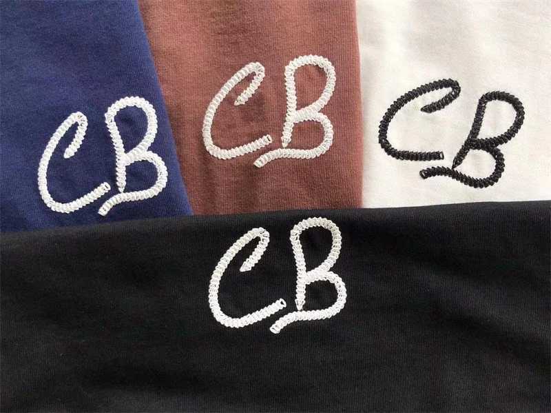 Men's T-Shirts 23SS High Quality 1 1 Patch Embroidered Cole Buxton T-Shirt Men Women Royal Blue Brown Black White CB Tee Top Tag Fashion J240409