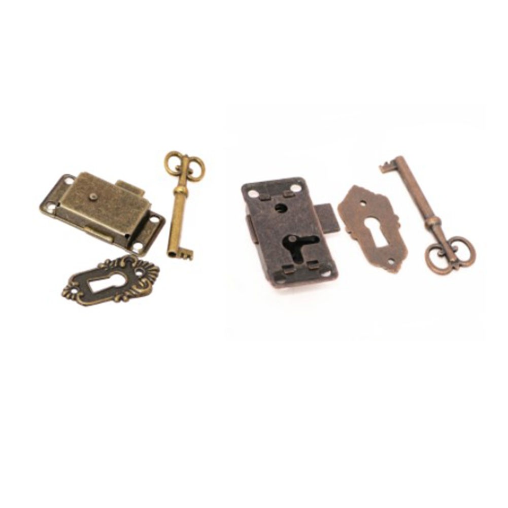 Gioiello scatola antica serratura in bronzo armadio mobili armadio armadietto mobili in legno set di serrature classiche