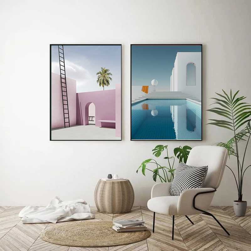 Abstract Still Life Modern Building Canvas Painting Poster and Print Wall Art Pictures Gallery for Living Room Home Decoration
