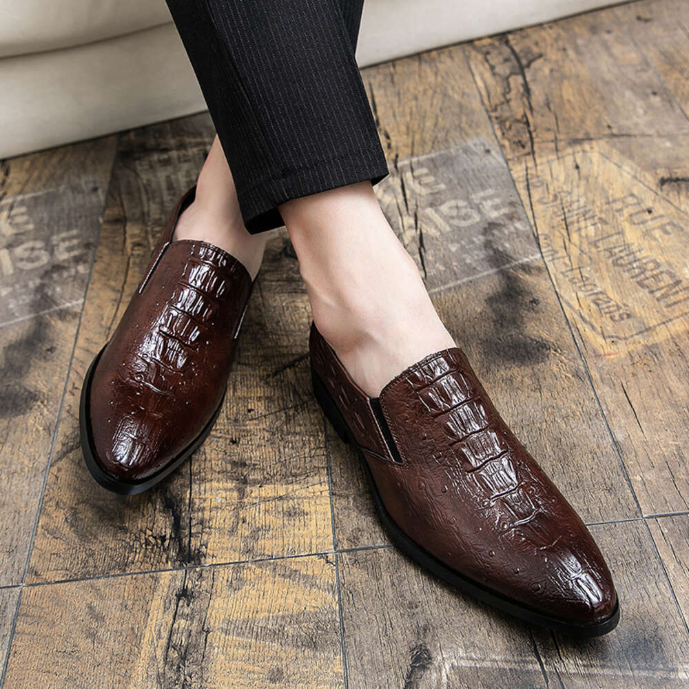 Crocodile Pattern Men Fashion Leather Goods Loafers Dress Shoes for Business Plus Size 38-48 