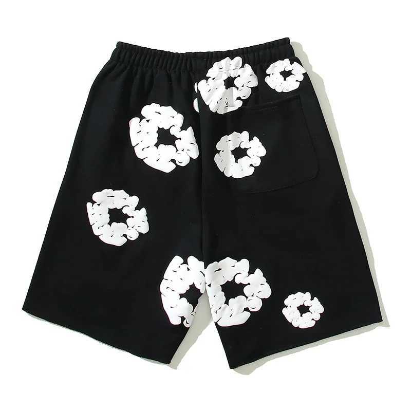 Shorts maschile shorts estivo in schiuma kapok hfor uomini e donne harajuku che corse in lana casual a cinque punti di pioggia a cinque punti hip hop sciolte y2k pantaloncini j240409