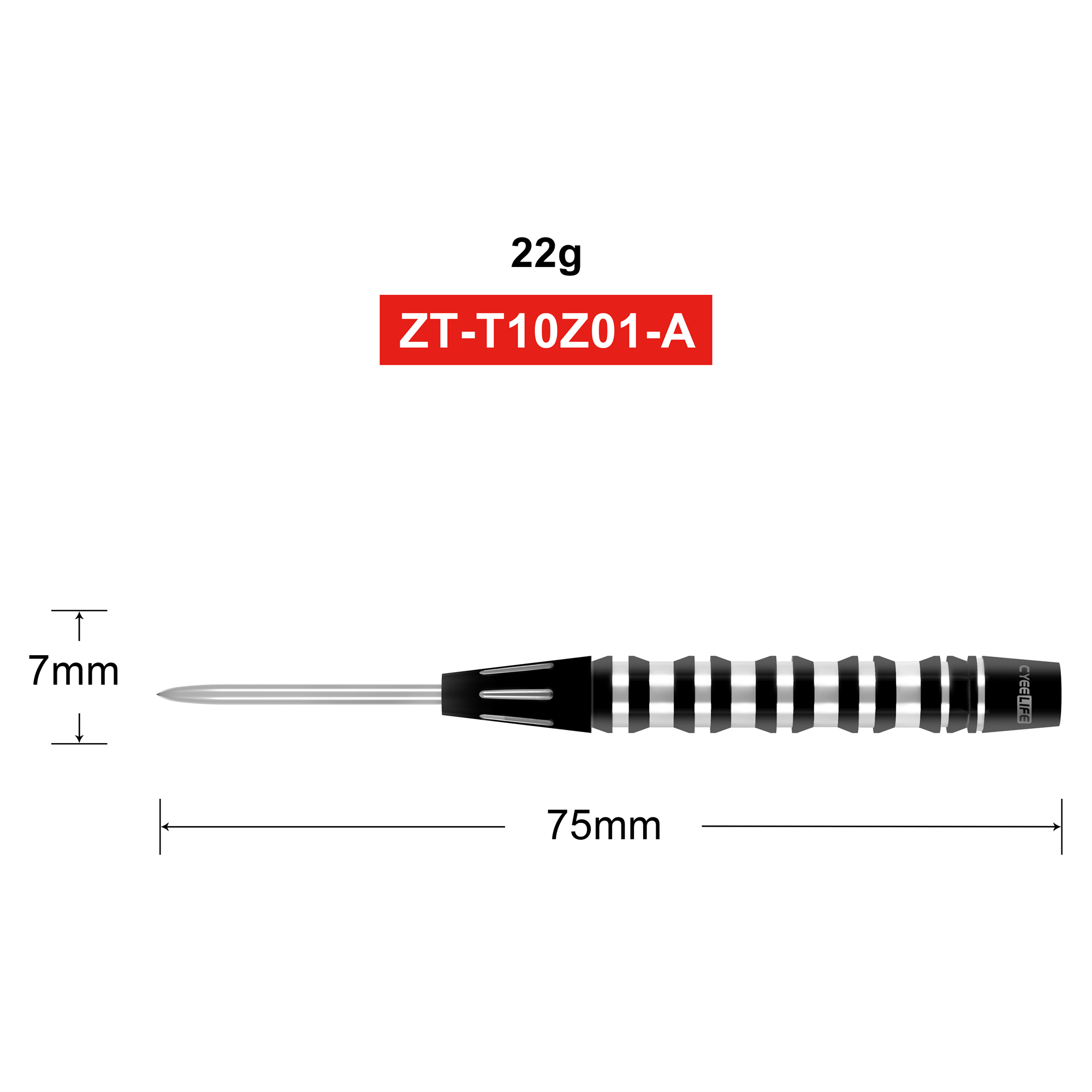 Cyeelife 22g Gramm Wolfram 90% Stahldart Fässer für Metallspitze Dartboard kein Zubehör