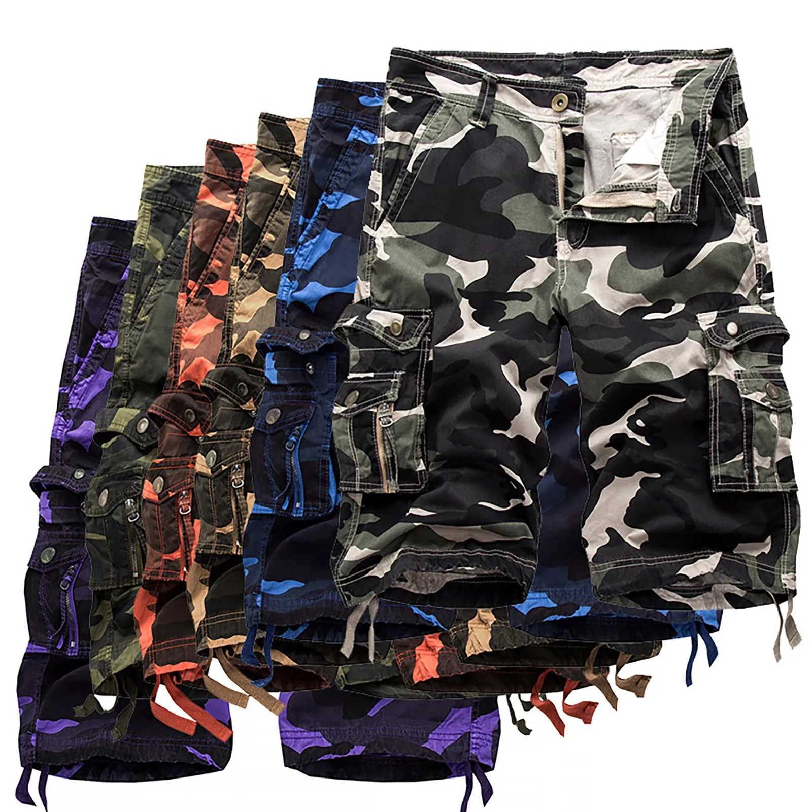 Shorts masculins 2024 MERCHANISE MERCHANISE Shorts Camouflage de mode d'été Camouflage Multi Pocket Mens Shorts décontractés Pantalones Cortos Mens Casual Loose Fitting Clothing J240409