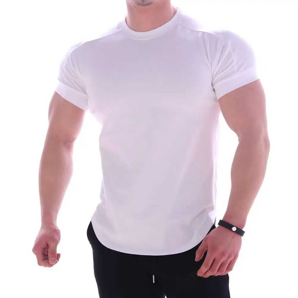 Men's Casual Shirts Skin-touch Milk Silk Men T-shirt O Neck Solid Color Short Sleeves Summer T Shirt for Men 2022 Sweat Absorption Casual Men Tops 240409