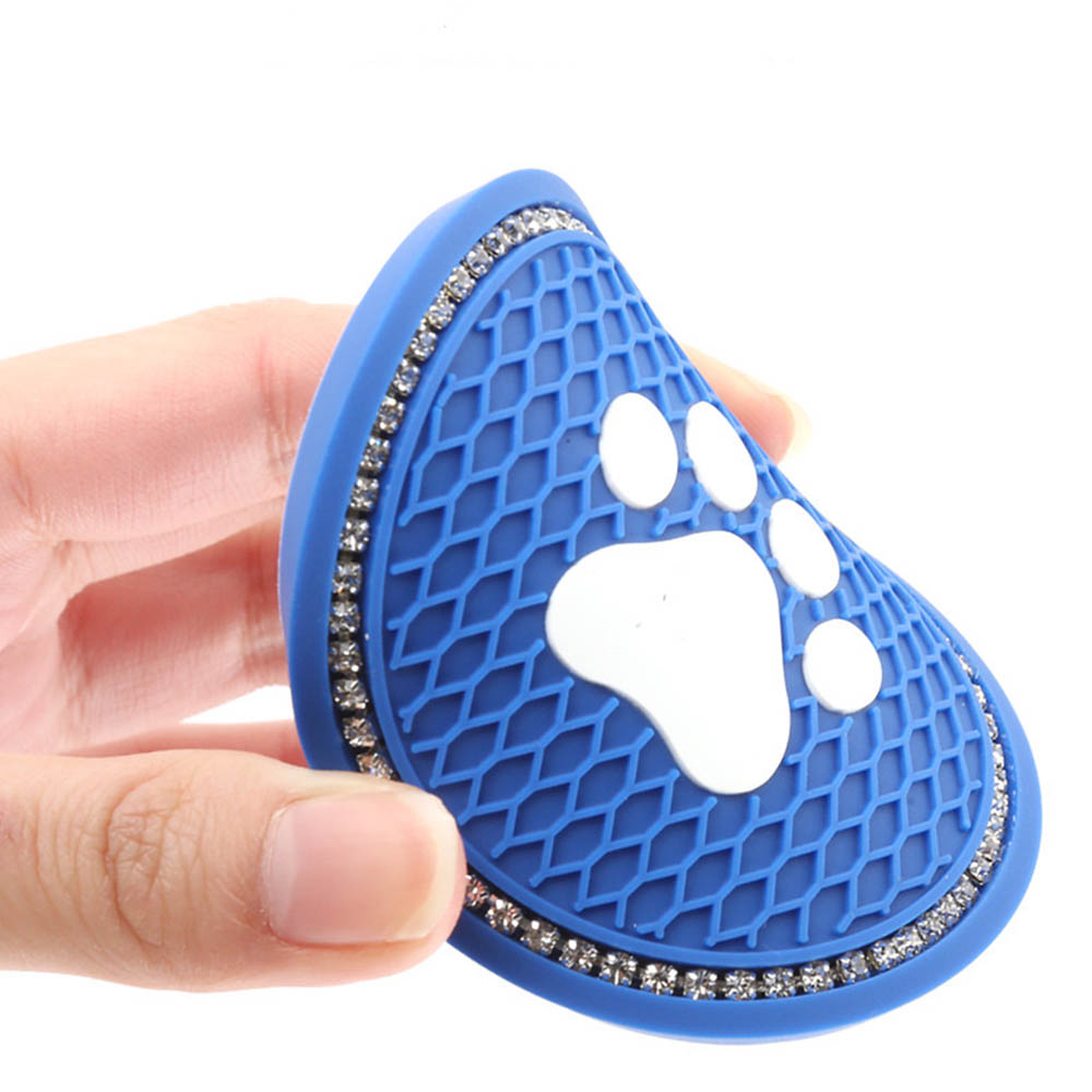 Silikonowy bling pies paw kryształowe koła samochodowe Wewnętrzne akcesoria przeciw poślizgowi maty kubek kubek