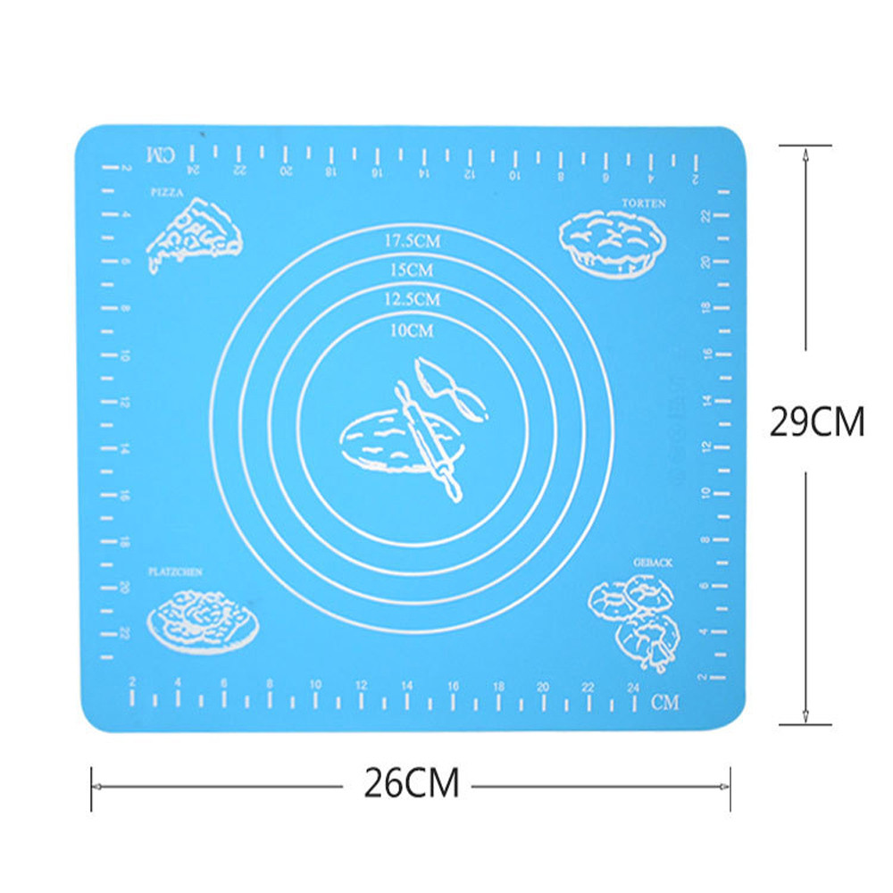 Mats Set Of 6 Silicone Baking Cake Dough Fondant Rolling Kneading Mat Scale Table Grill Pad Round Dinner Table Set For 5