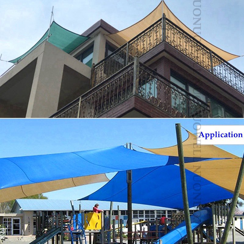 Thicken Beige Sun Shade Sails Outdoor Arc Rectangle Sun Shade Net Balcony Terrace Canopy Yard Sail Beach Swimming Sun Shelter