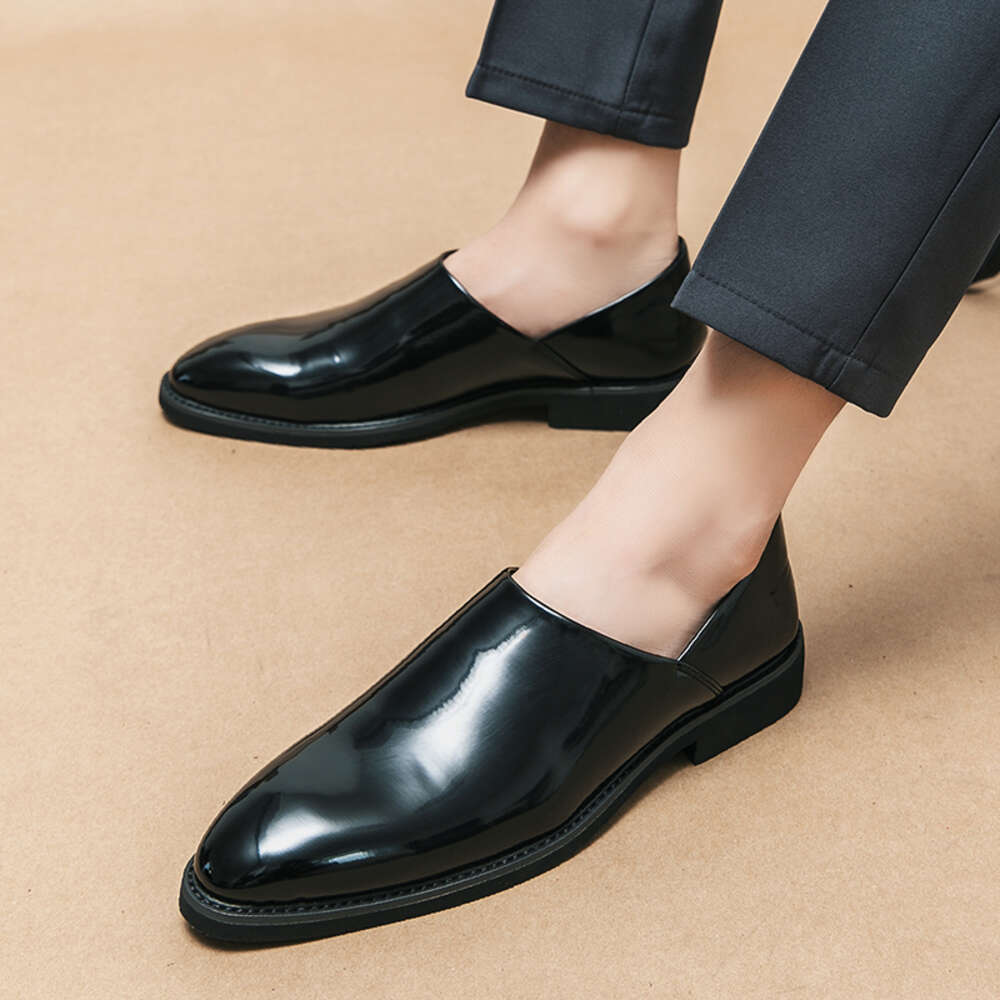 Fashion Men's Patent Leather Loafers Casual Business Driving Daliy Home Able to Step on Back of the Shoes