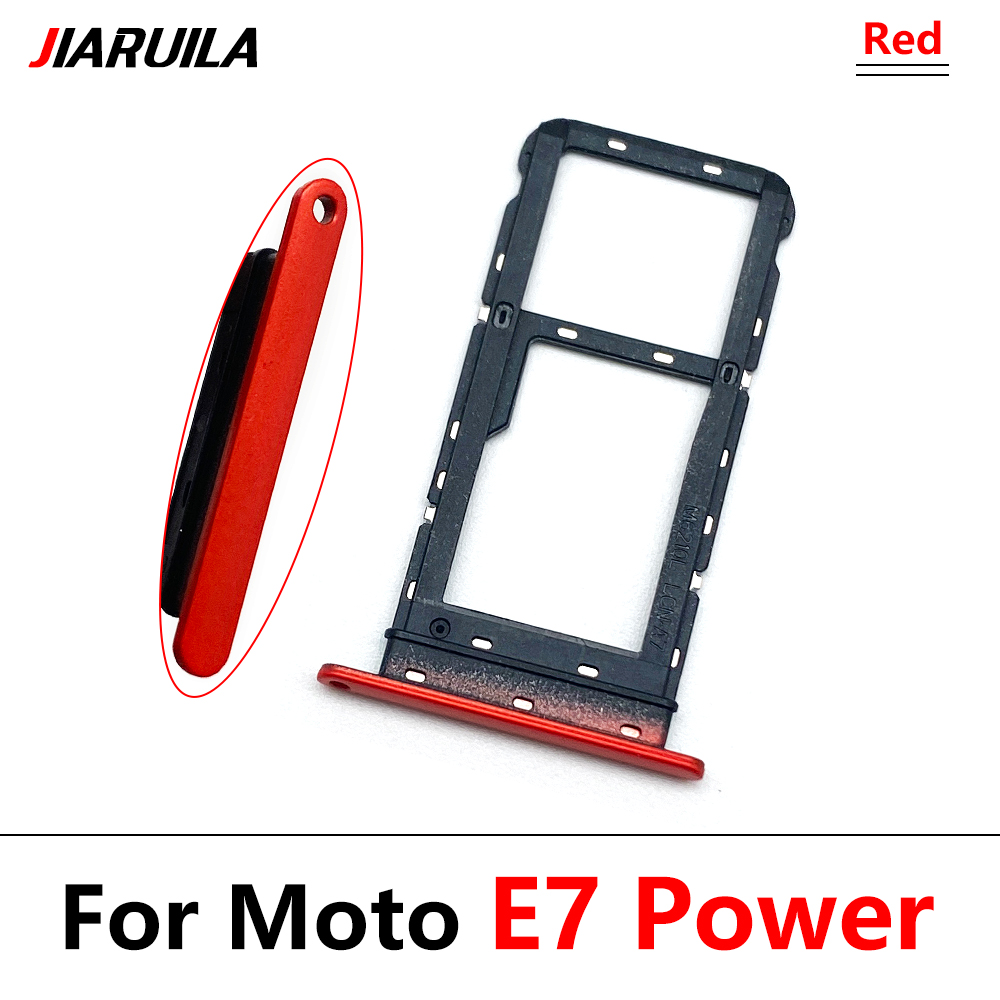 Motorola Moto E7 Power Sim Card Tray Slot Holder Adapter Socket PINスマートフォン交換部品用SIMCDカードトレイ