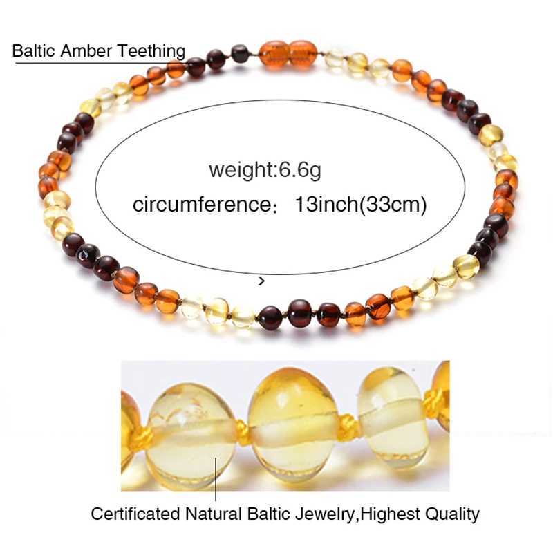 Pendant Necklaces Baltic Amber Tooth Necklace Baby Unisex 100% Natural Handmade Irregular Multi Color Polished Amber Necklace Jewelry GiftQ