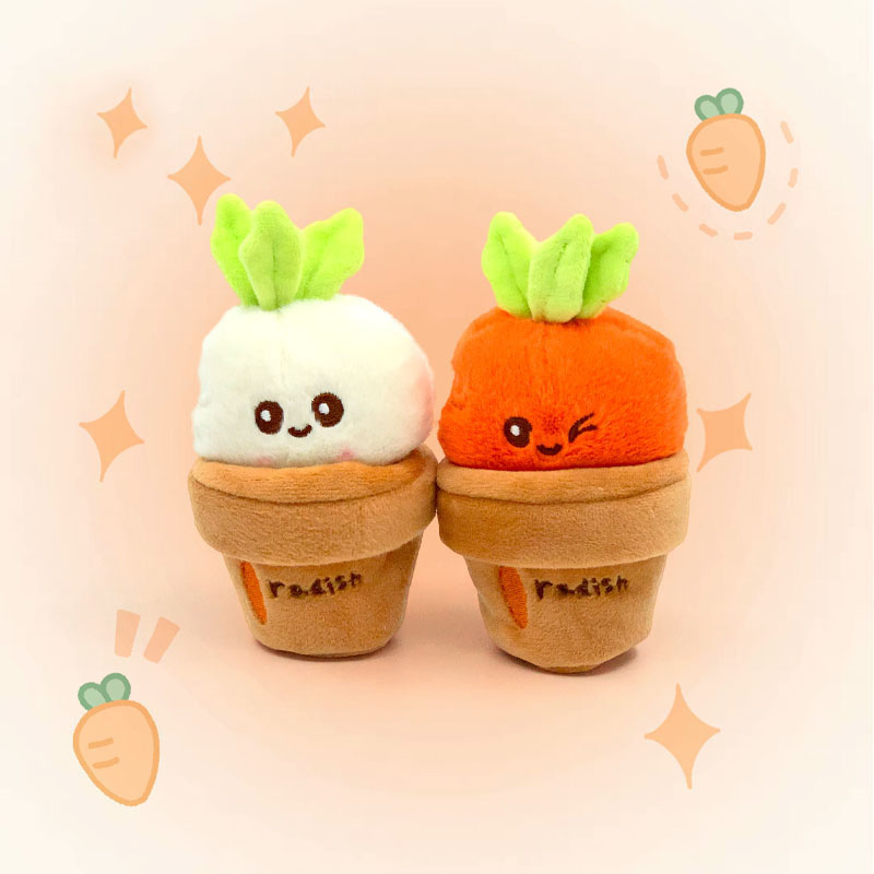 Spot creative and fun radish pulling cute plush toy doll keychain grab doll machine pendant