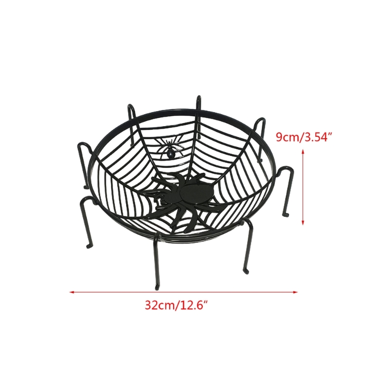 Halloween spindlar webbfrukt skålar dekorativa spindlar webbskål spindelnät form frukt hållare godis korgar hemdel prydnad