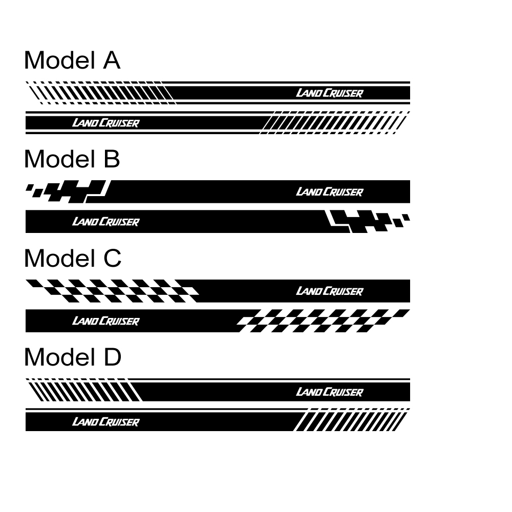 Para Toyota Land Cruiser 70 79 V8 J40 J200 GX VX ZX J300 Adesivos laterais do carro Stripes Decals de vinil Acessórios de ajuste automático