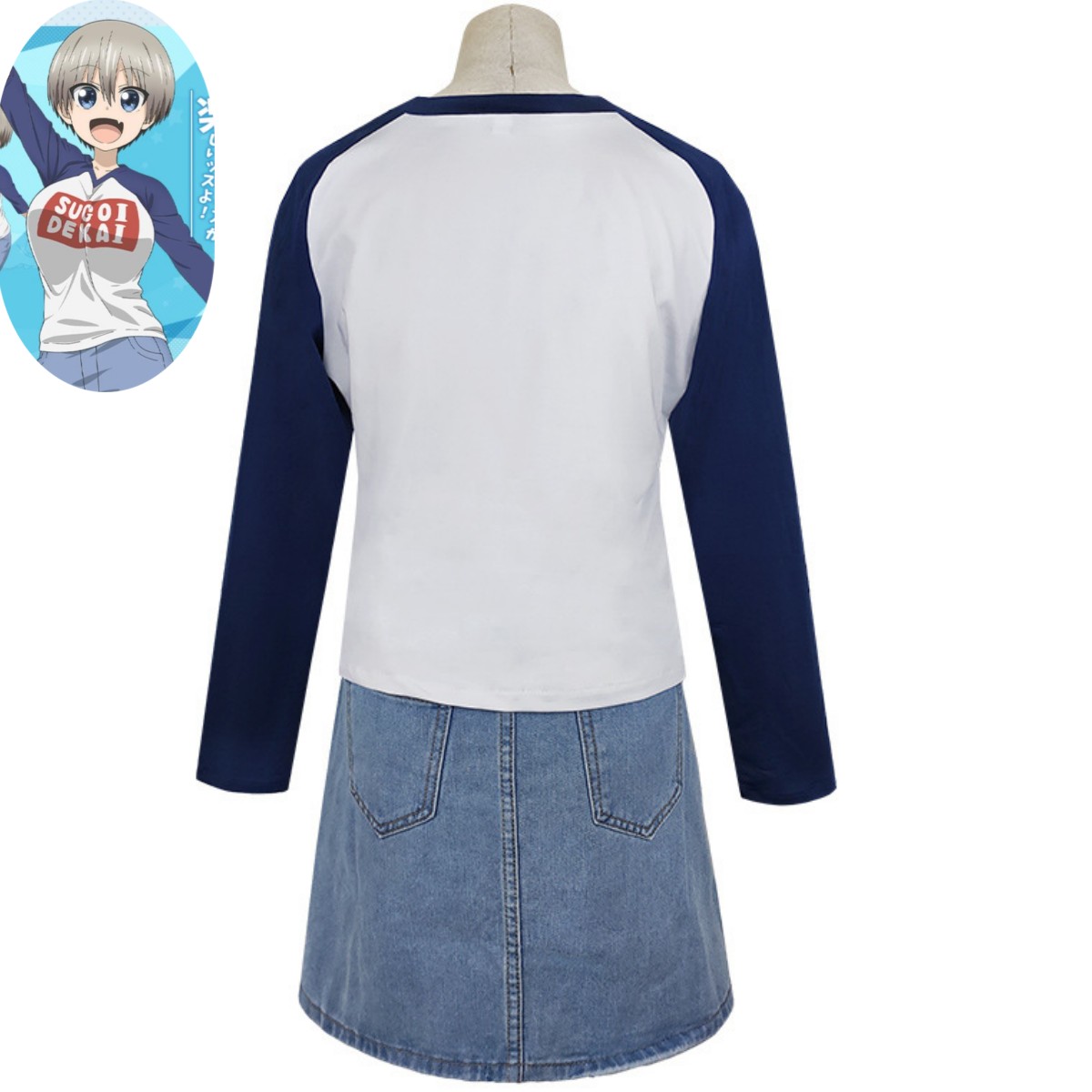 Anime Uzaki-chan vill umgås! Uzaki hana cosplay costume dagligen peruk t-shirt enhetlig kvinna sexig kawaii fritidsfestdräkt