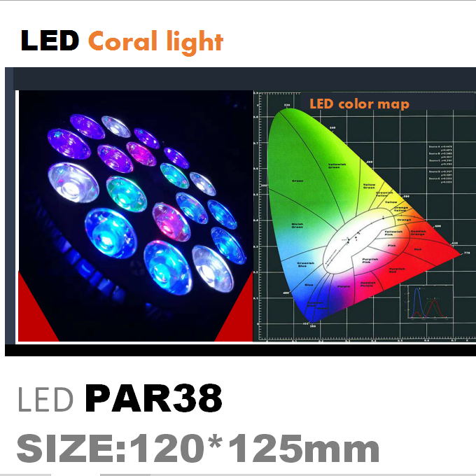 Lumière d'aquarium LED avec lampe de récif dimmable par38 Bulbe pour nano réservoir d'eau salée des algues de corail marin