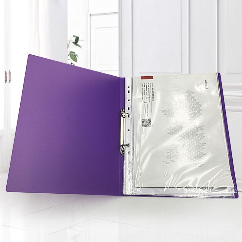 A4 Binder ad anello colorato colorato trasparente cartella a foglia di foglie sciolte scolast