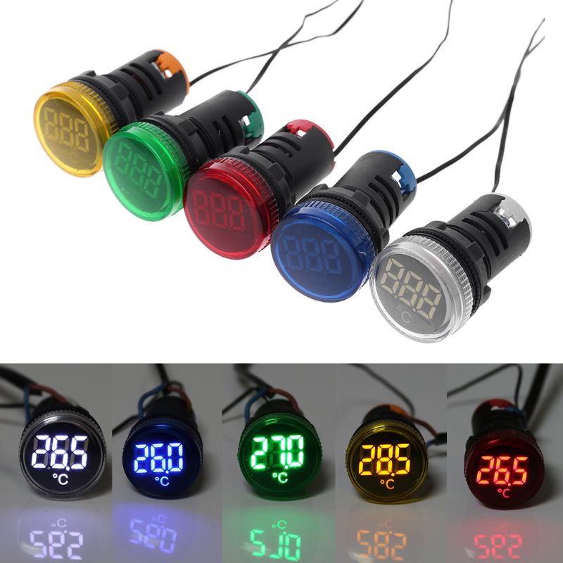 Thermometer Indicator Light 22mm LED Digital Display for Car Houses Offices Workshops Clear for VISION Electronic Parts R9UF