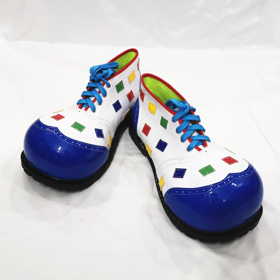 34cm Puntos azules Big Circus Clown Shoes Cartoon Cosplay Accesorios Comic Joker Cosplay Funny Wear Unisex One Size Party Favors