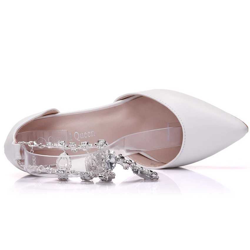 Scarpe eleganti Crystal Queen Fashion Tambini personalizzati 9 cm Rinastones Ring Women Wedding Bling Party Pumps Lady H240409