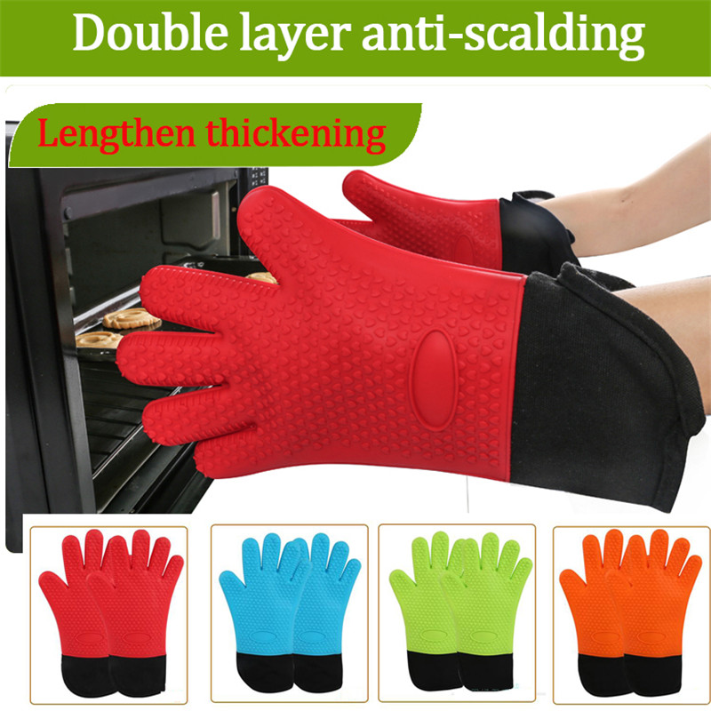 Grade alimentaire résistant à la chaleur Silicone Cuisine Barbecue Glove Cuisine Cuisine BBQ GLANT GLANT GLANT MITT BAKING GLANT