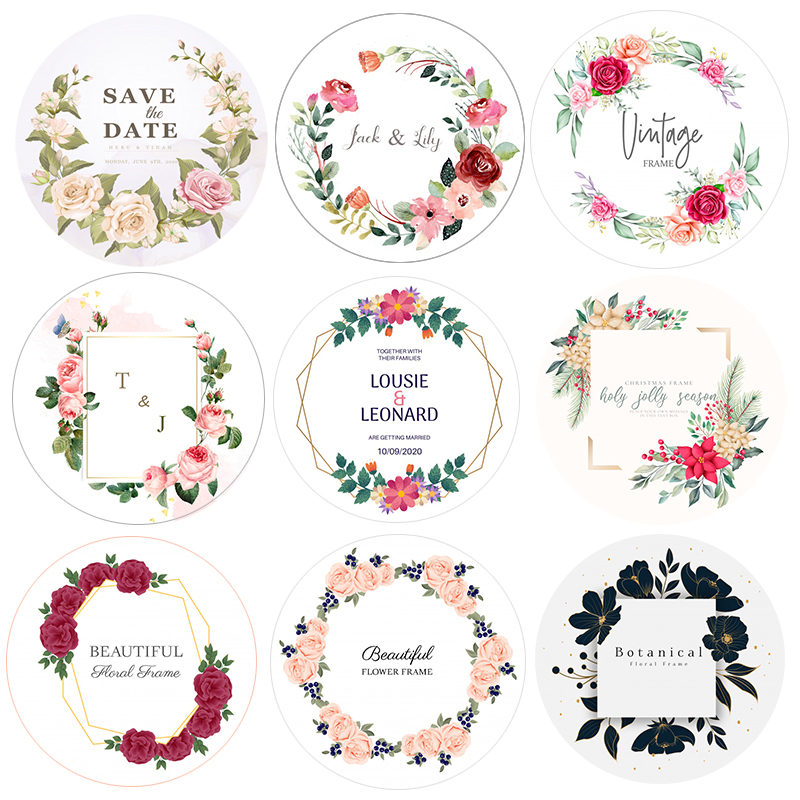 6cm Custom Name Stickers Wedding LOGO Stickers Printed Adhesive Round Label Gift Tags Party Decorations Paper