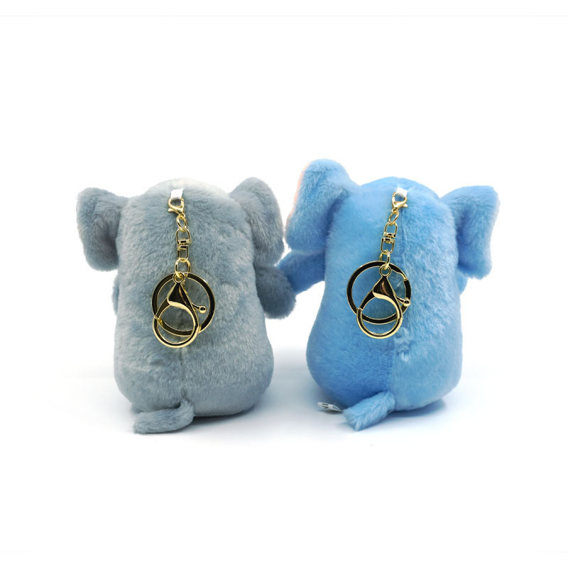 Ugly and Cute Two Color Sitting Elephant Plush Toy Doll Keychain and Doll Grasping Machine Pendant