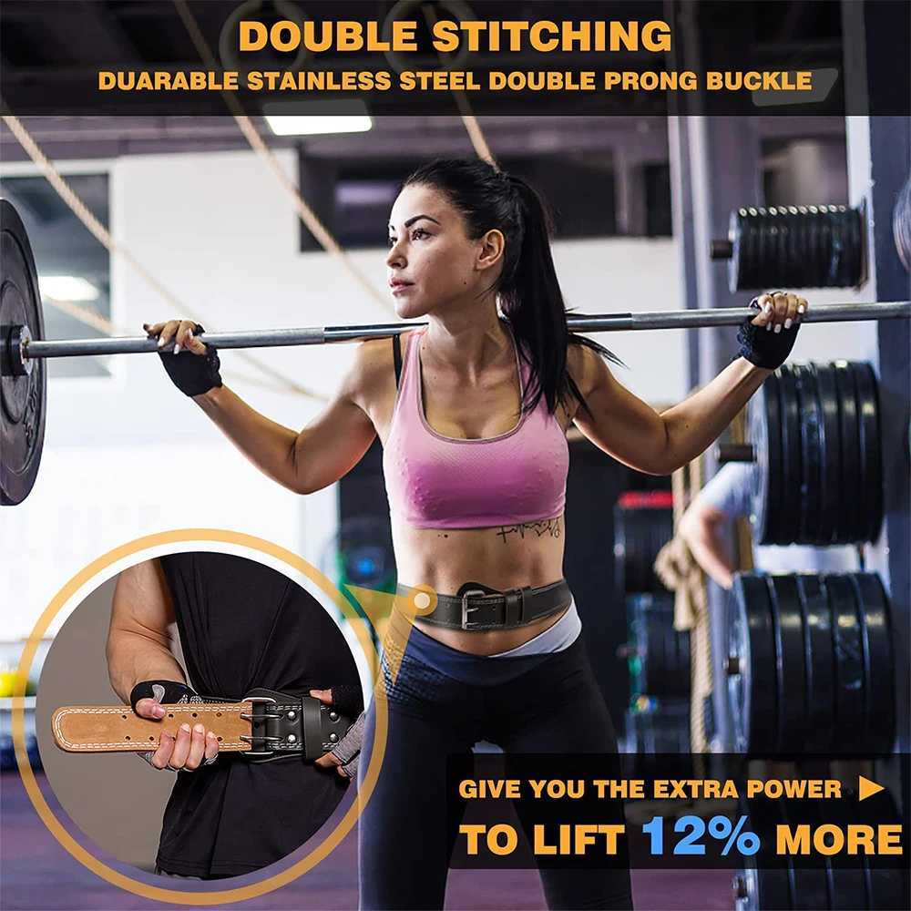 Slimming Belt Adjustable Leather Weightlifting Belt Waist Support Gym Belt Unisex Wide Wrap Training Weight Lifting Brace Straps Weightlifting 240409