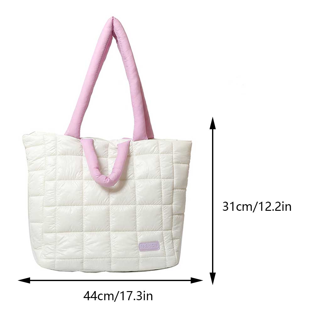 Frauen Winterpuffer gestackte Umhängetasche mit großer Kapazität gepolsterter Wolkenhandbeutel Weiche Einkaufstasche Chic Travel Aberarm Bag