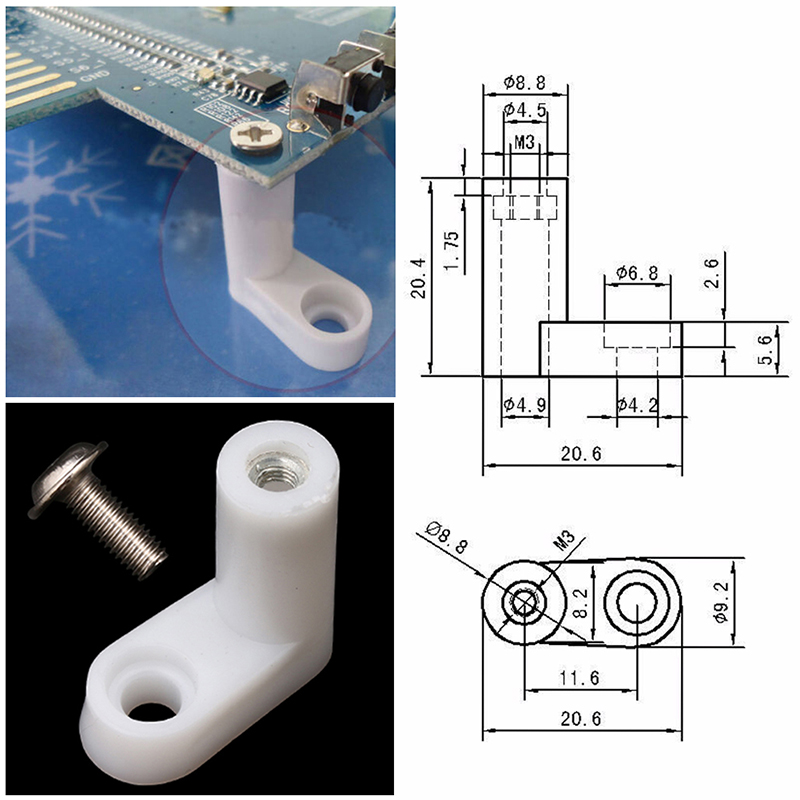 Plástico L PCB Pés com parafuso fixo de montagem para arcade Jamma Game Slot Circuit Board Codificador apoiador