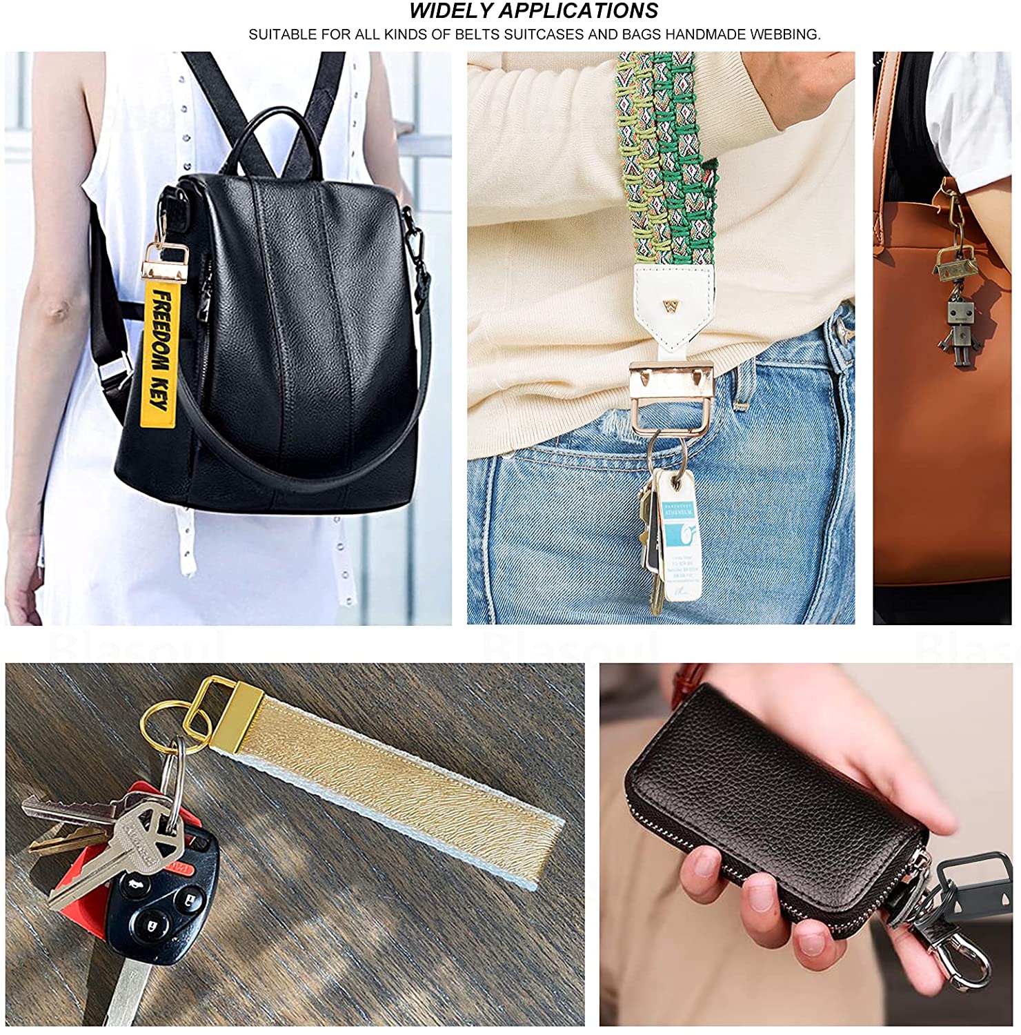 1inch Key Fob Keychain Hardware Kit DIY for Wristlet Clamp Bag Cell Phone Docorate Wallet Key Lanyard Making Install Easy