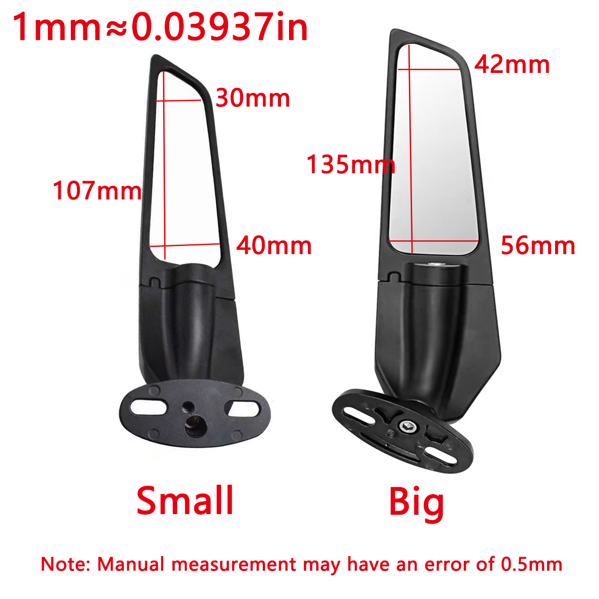 For YAMAHA YZF R15 R125 R25 R3 V3 R65 LE Motorcycle Modified Wind Wing Adjustable Rotating Rearview Mirror