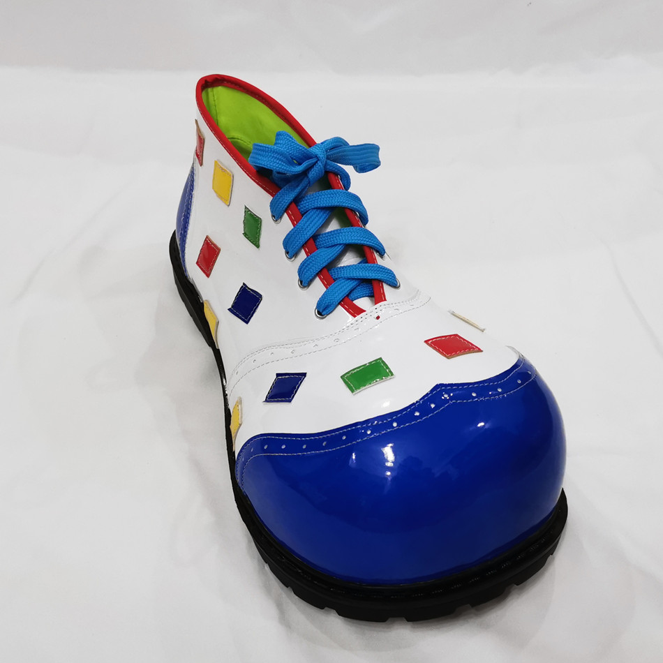 34cm Puntos azules Big Circus Clown Shoes Cartoon Cosplay Accesorios Comic Joker Cosplay Funny Wear Unisex One Size Party Favors