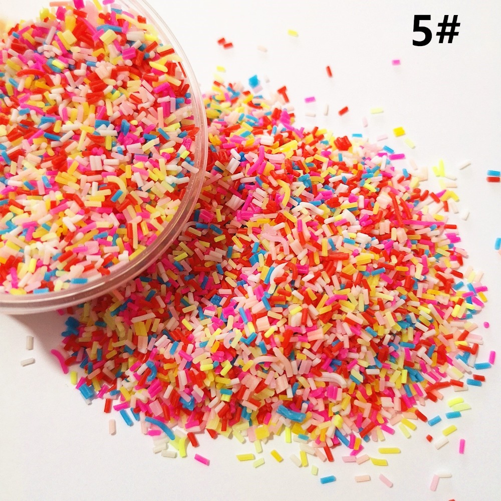 50GPolymer Hot Soft Clay Sprinkles Färgglad för DIY -hantverk Plast Klei Tiny Söta lerpartiklar