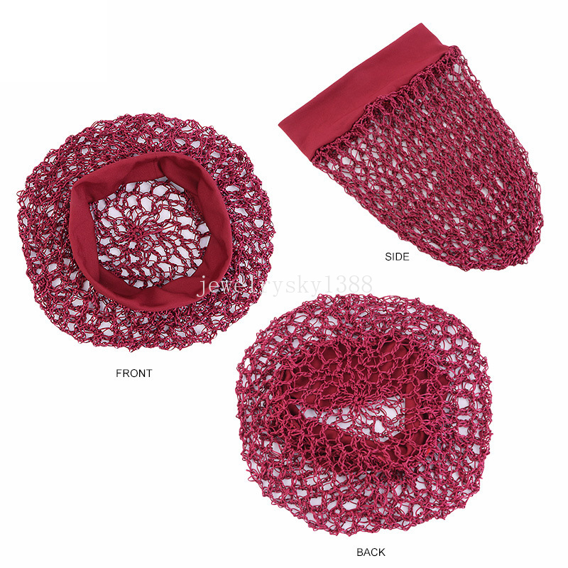 Capas de peluca hechas a mano para la gorra de tejido de peluca Mujeres elásticas Mesh Mesh Swood Hair Net Soft Rayon Crochet Cabellado Accesorios de la red