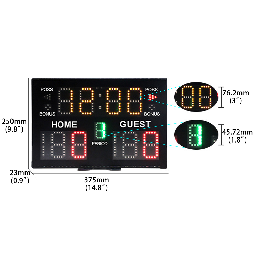 Indoor Digital LED Scoreboard Tabletop Score Bright LED Display Board for Basketball Volleyball Tennis Boxing Match Game