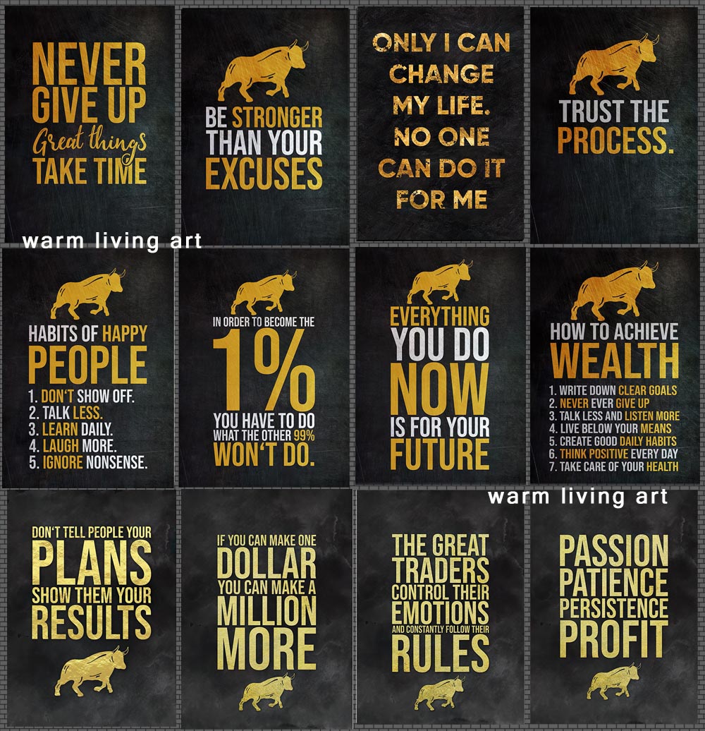 Motivation Quote Affiche Stock Trading ACHET