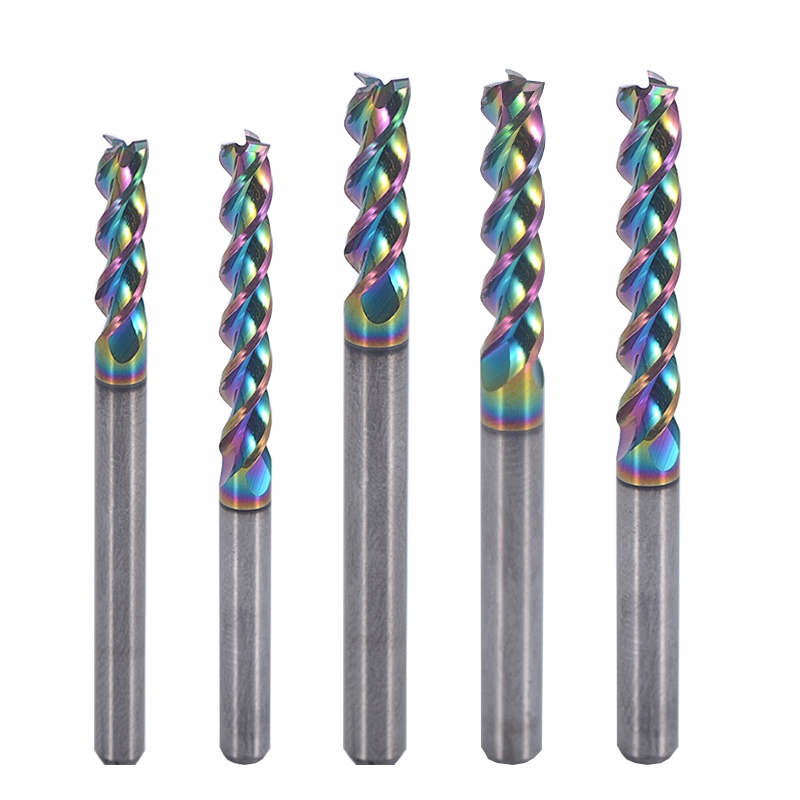 3.175/4/5/6/8/10mm 3 Flutes U Slot Spiral End Mill Tools Alu Cnc Router HRC56 DLC Coated Milling Cutter for Aluminum alloy