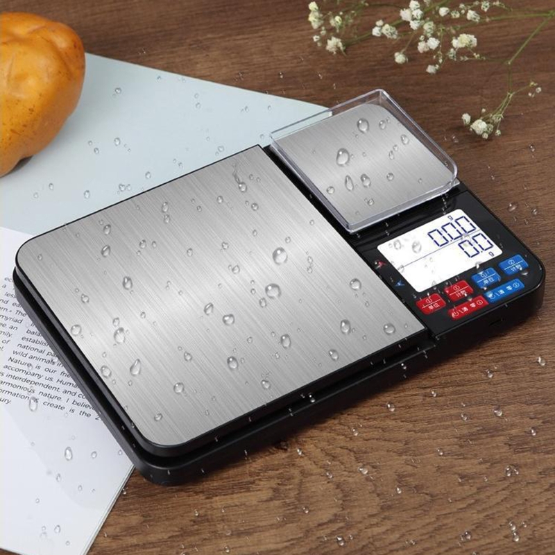 Doppelte Plattform Digital Kitchen Food Scale Tares Clear Backlight Dispaly für intelligente Zählen für Lebensmittelzutaten Backen