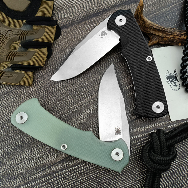 Rick Hinderer XM-18 3.5" Flipper Folding Knife D2 Blade G10 Handle with Clip Outdoor Camping Hunting Hiking Survival Everyday Carry EDC Knives for Gift