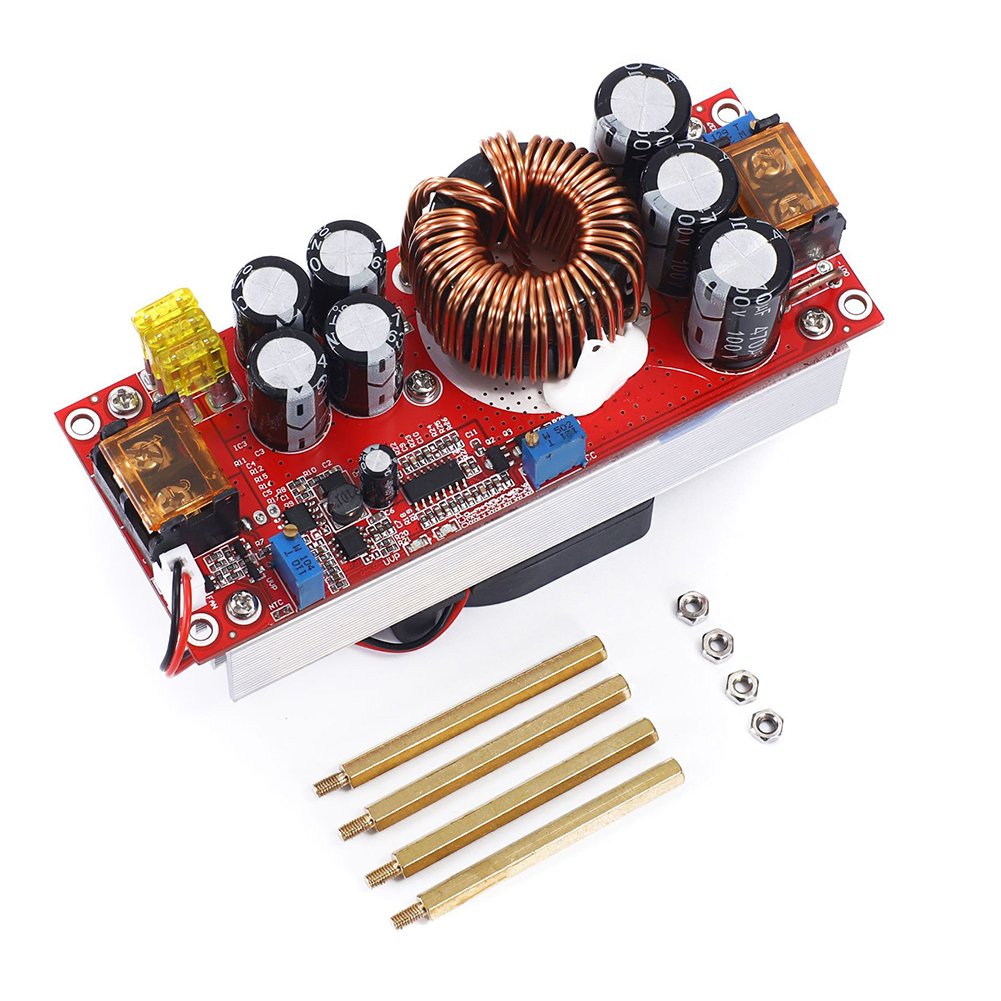 DC-DC 1800W Voltage Step Up Converter Boost CC CV Power Supply Module 10-60V to 12-97V Adjustable Step Up Constant Current Board