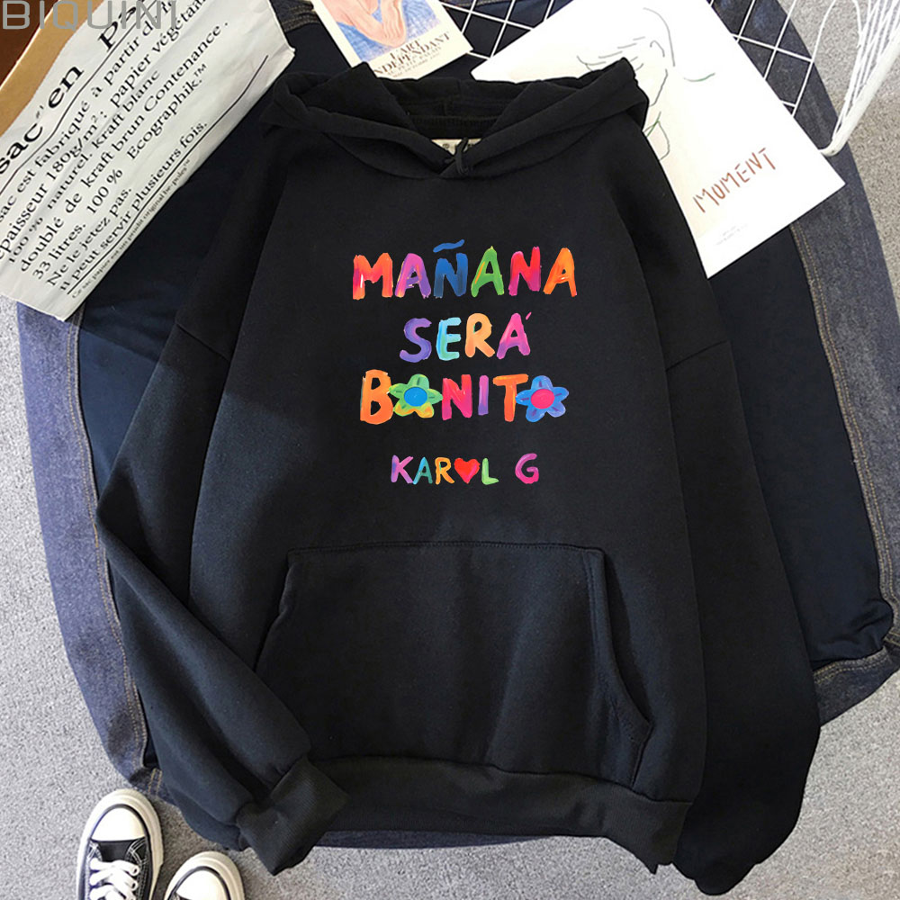 Karol G Provenza Hoodies Retro Femmes / Men HARAJUKU Aesthésie Vintage Tracksuit Kawaii Unisexe Fleece Pillurs Sweatshirts Vêtements