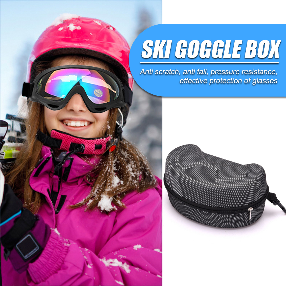 Ski Goggle Case Travel Ski Eva Sunglass Storage Box Carrying Stand Waterproof Snowboard Bag Glasses Fall Zipper Hard Case