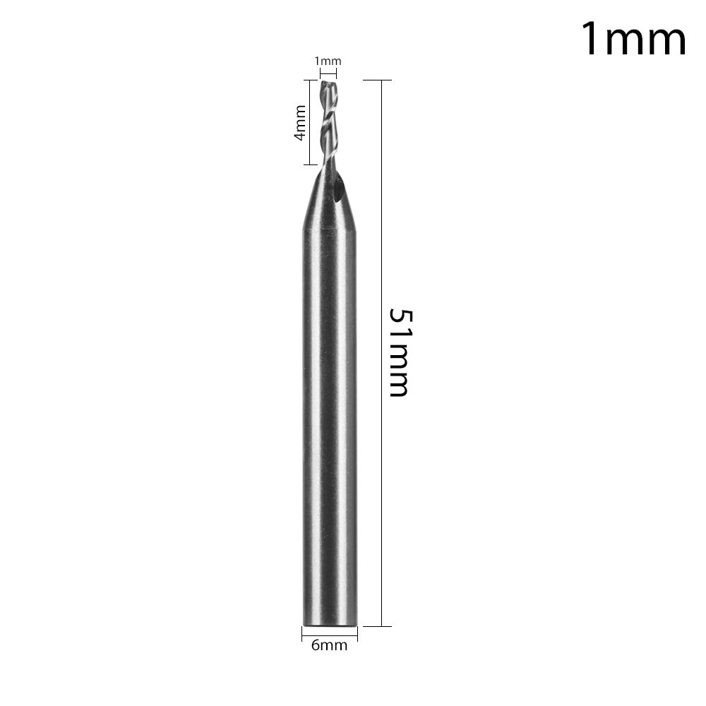 1 à 12 mm d'outil de coupe en bois en acier 2 flûtes HSS Bit de routeur de moulin à extrémité droite HSS