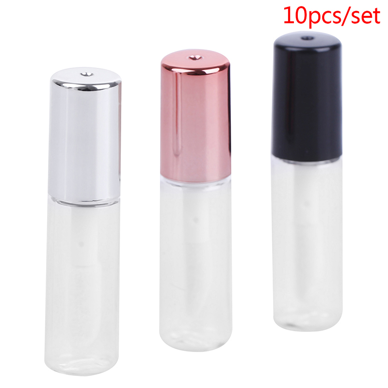 10 Teile leer transparente PE -Lipgloss -Röhrchen Kunststoff Lippenbalsam Röhrchen Lippenstift Mini -Probe Kosmetischer Behälter mit Kappe